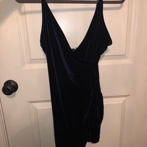 Velvet navy blue dress